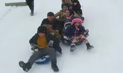 Bilecik Pazaryeri'nde 'kızak' coşkusu!