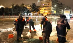 Kayseri Melikgazi karla mücadele için sahada