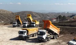 Ankara Keçiören'de dron destekli hafriyat kamyonu denetimi