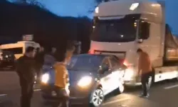 Düzce'de otomobile tır arkadan çarptı!