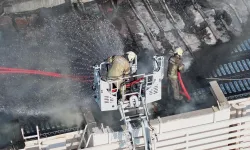 8 katlı binadaki yangına hızlı müdahale