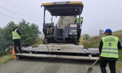 Trabzon'da 13 kilometrelik yol kuru betonla kaplandı