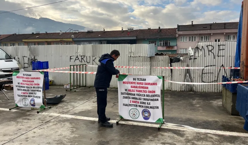 Düzce Yığılca'da pazarcı esnafına faaliyetten men cezası